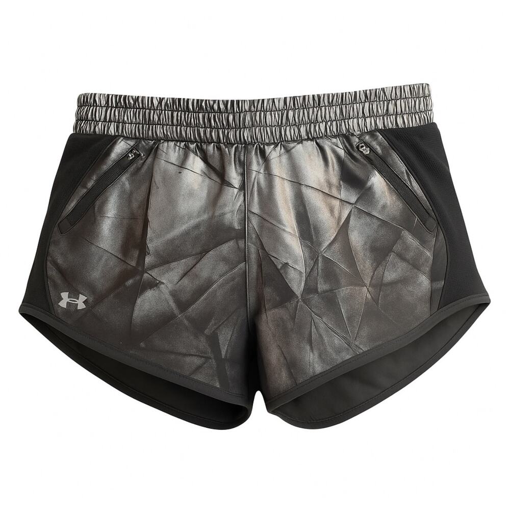 Under Armour Metallic HeatGear Running Shorts M Silver Black